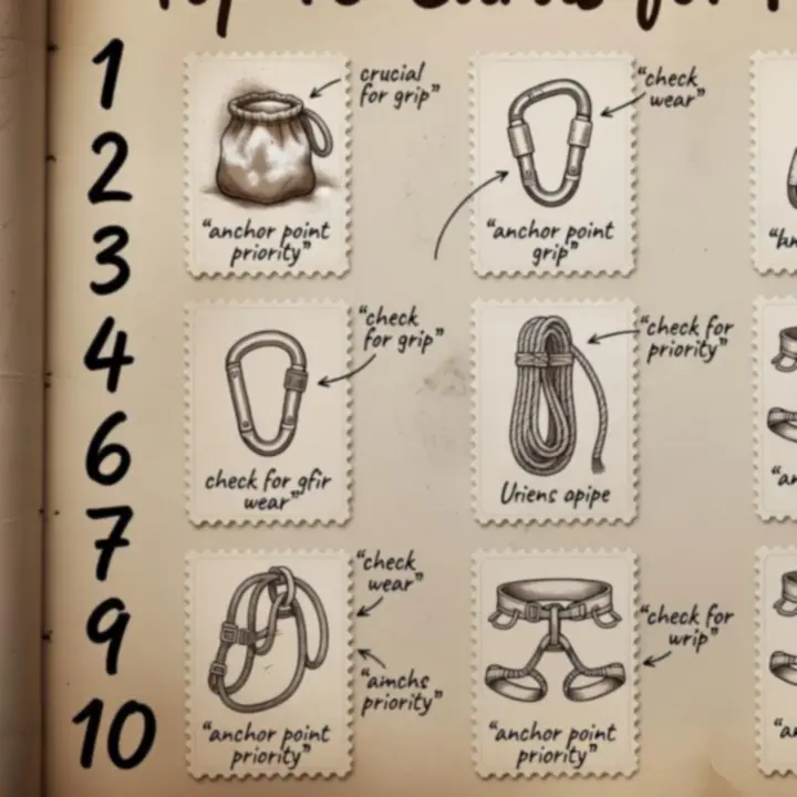 Top 10 cards spread across an illustrated expedition journal with large numbers and field notes